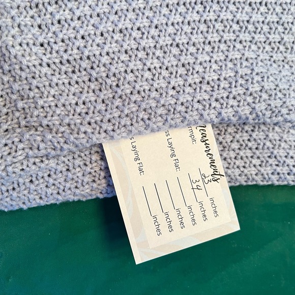 VTSGN Women's Chunky Open Cardigan with side pockets Sky Blue SZ L - Picture 3 of 6